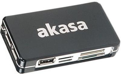 CardReader  Akasa CONNECT9 multi card reader with USB hub (AK-HC02-BK) p/n: 111330