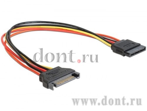 Кабель интерфейсный Cablexpert CC-SATAMF-01 Удлинитель питания SATA->SATA (15pin(M)/15pin(F) 30см)