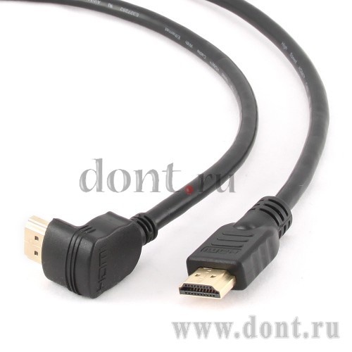 Кабель Gembird HDMI-HDMI v1.4 угловой разъём (19pin to 19pin) 1.8м, экран. CC-HDMI490-6