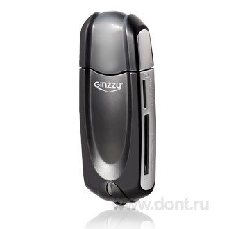 CardReader  Ginzzu GR-312B CardReader USB 3.0  (black-silver)