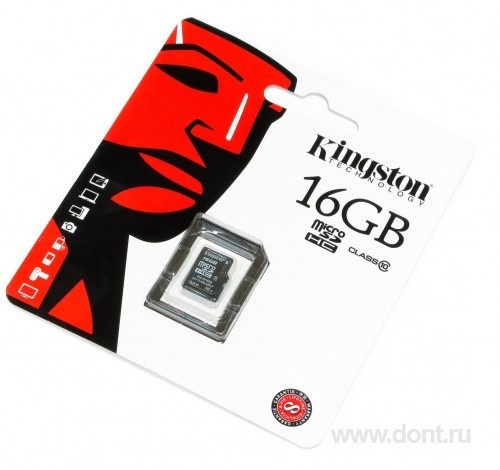    Kingston  16GB MicroSDHC (SDC10/16GBSP), Class 10 Retail  