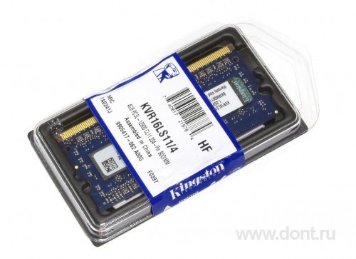   Kingston KVR16LS11/4 SODIMM 4GB 1600MHz DDR3L