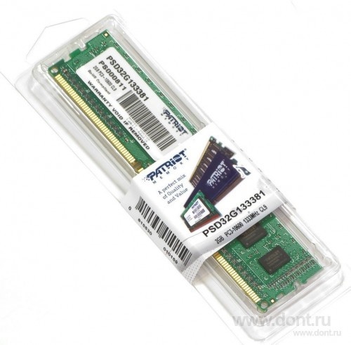   Patriot 2GB 1333Mhz DDR3 CL9 PSD32G133381