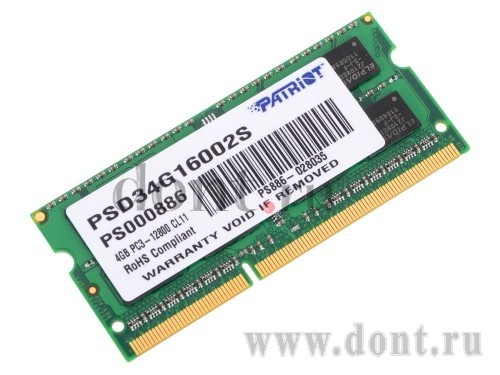   Patriot PSD34G16002S SODIMM 4GB 1600MHz DDR3