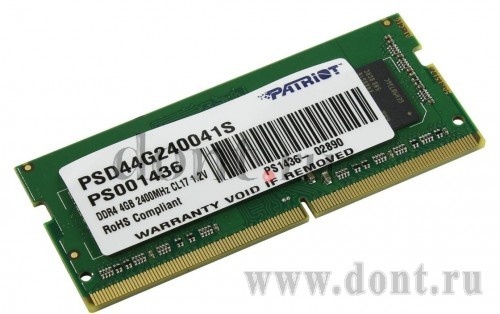   Patriot PSD44G240041S SODIMM 4GB 2400MHz DDR4
