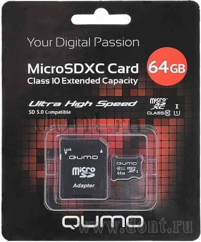    QUMO 64GB QUMO MicroSDXC 64GB lass 10   SD UHS-1 3.0