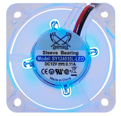       Scythe 40x40x10 Mini Kaze LED 4 Silent 3500rpm SY124010L-LED p/n: 110802