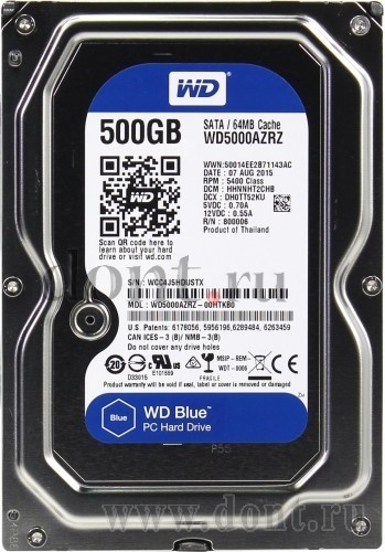 3,5 Western Digital 500Gb WD5000AZRZ 5400rpm SATA3 64Mb