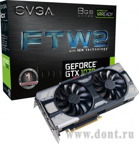 Видеокарты EVGA GTX1070 8.0GB EVGA FTW2 GAMING 08G-P4-6676-KR